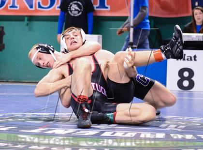 Thumbnail 3 in NCHSAA Individual Wrestling 2A Quarterfinals photogallery.