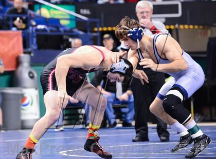 Thumbnail 2 in NCHSAA Individual Wrestling 2A Quarterfinals photogallery.