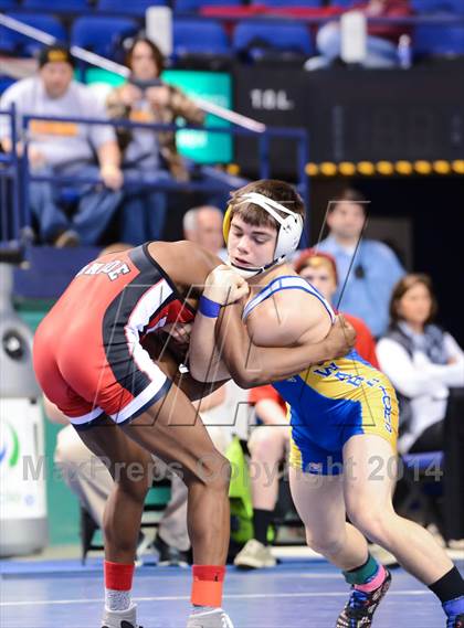 Thumbnail 2 in NCHSAA Individual Wrestling 2A Quarterfinals photogallery.