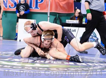 Thumbnail 1 in NCHSAA Individual Wrestling 2A Quarterfinals photogallery.
