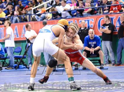 Thumbnail 3 in NCHSAA Individual Wrestling 2A Quarterfinals photogallery.