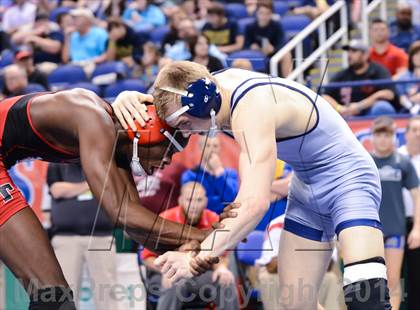 Thumbnail 3 in NCHSAA Individual Wrestling 2A Quarterfinals photogallery.