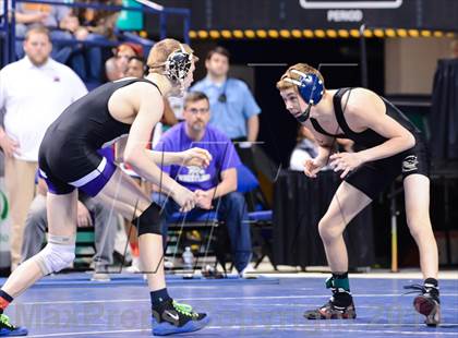 Thumbnail 2 in NCHSAA Individual Wrestling 2A Quarterfinals photogallery.