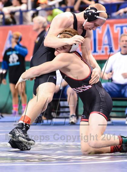 Thumbnail 3 in NCHSAA Individual Wrestling 2A Quarterfinals photogallery.