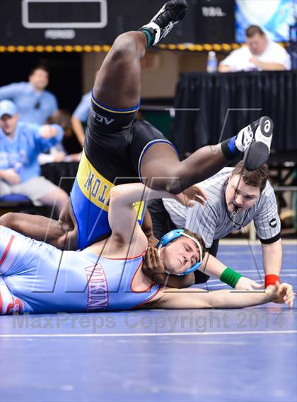 Thumbnail 1 in NCHSAA Individual Wrestling 2A Quarterfinals photogallery.