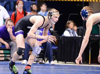 Thumbnail 1 in NCHSAA Individual Wrestling 2A Quarterfinals photogallery.