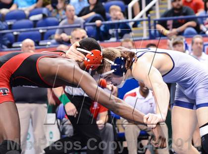 Thumbnail 3 in NCHSAA Individual Wrestling 2A Quarterfinals photogallery.
