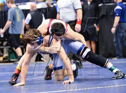 Thumbnail 3 in NCHSAA Individual Wrestling 2A Quarterfinals photogallery.