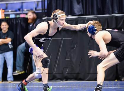 Thumbnail 1 in NCHSAA Individual Wrestling 2A Quarterfinals photogallery.