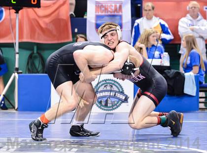 Thumbnail 3 in NCHSAA Individual Wrestling 2A Quarterfinals photogallery.