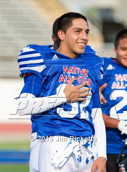 Thumbnail 2 in 2015 Native All-Star Football Classic (Red Hawks vs. Blue Eagles) photogallery.