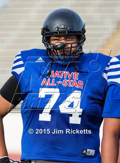 Thumbnail 2 in 2015 Native All-Star Football Classic (Red Hawks vs. Blue Eagles) photogallery.