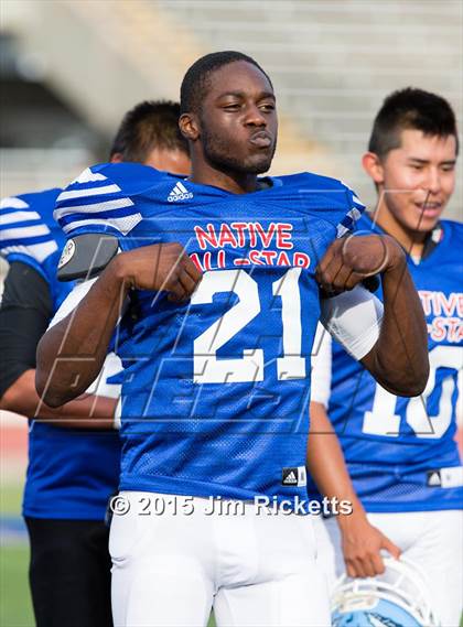 Thumbnail 1 in 2015 Native All-Star Football Classic (Red Hawks vs. Blue Eagles) photogallery.