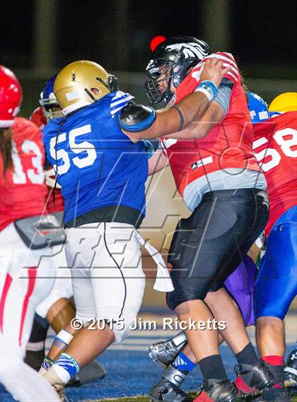 Thumbnail 2 in 2015 Native All-Star Football Classic (Red Hawks vs. Blue Eagles) photogallery.