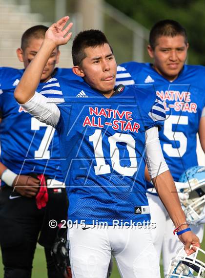 Thumbnail 2 in 2015 Native All-Star Football Classic (Red Hawks vs. Blue Eagles) photogallery.
