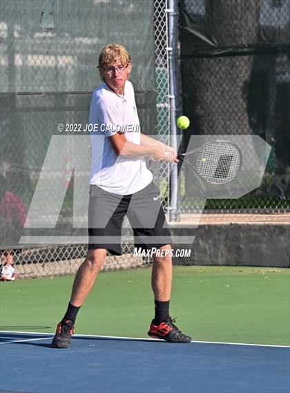 Thumbnail 1 in Sterling City vs Rocksprings (UIL 1A Boys Doubles State Finals) photogallery.
