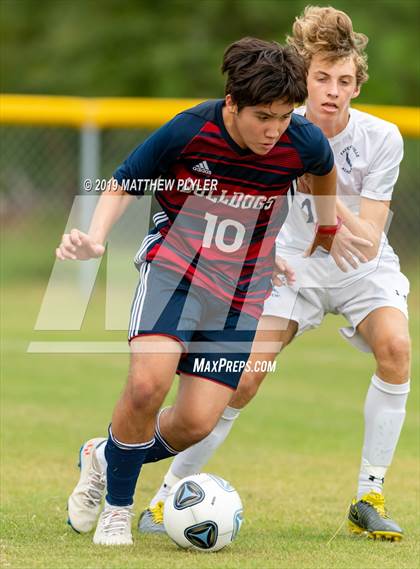 Thumbnail 1 in Terry Sanford vs. Fayetteville Academy (Battle for the Bell) photogallery.