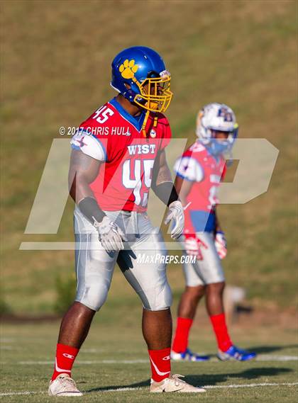 Thumbnail 1 in NCCA East vs West All Stars Football Game  photogallery.