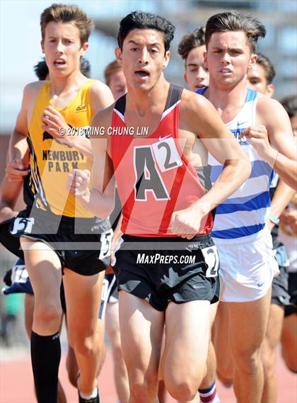 Thumbnail 1 in CIF SS Track & Field Masters Meet (Boys 3200 Meter Run) photogallery.