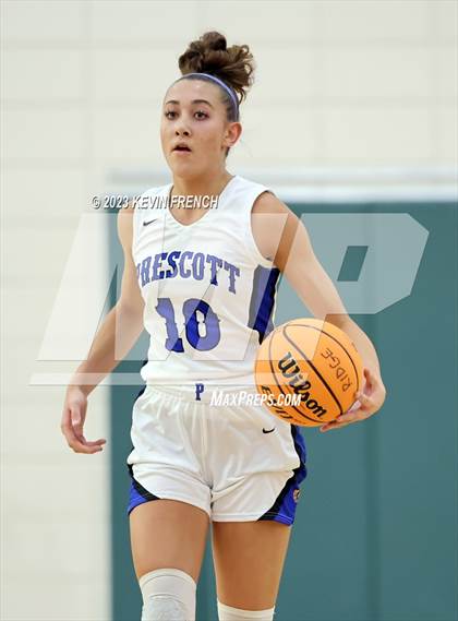 Thumbnail 2 in Thunderbird vs Prescott (Mountain Ridge Girls Basketball Invitational) photogallery.
