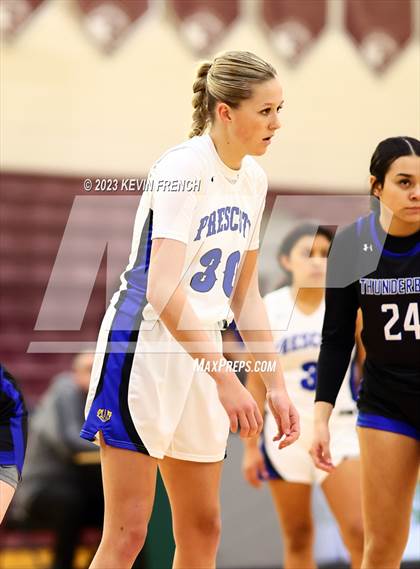 Thumbnail 3 in Thunderbird vs Prescott (Mountain Ridge Girls Basketball Invitational) photogallery.
