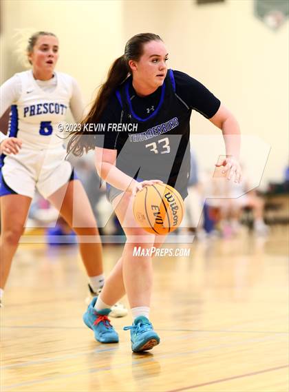 Thumbnail 2 in Thunderbird vs Prescott (Mountain Ridge Girls Basketball Invitational) photogallery.