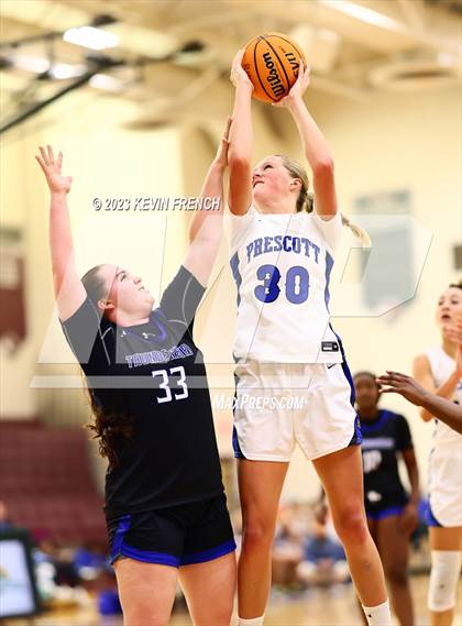 Thumbnail 3 in Thunderbird vs Prescott (Mountain Ridge Girls Basketball Invitational) photogallery.