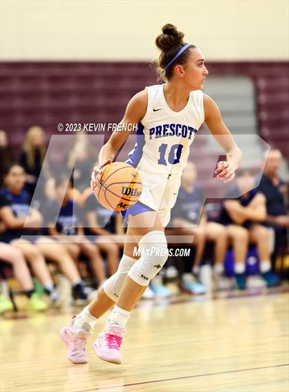 Thumbnail 2 in Thunderbird vs Prescott (Mountain Ridge Girls Basketball Invitational) photogallery.