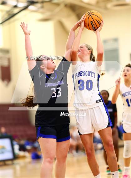 Thumbnail 2 in Thunderbird vs Prescott (Mountain Ridge Girls Basketball Invitational) photogallery.