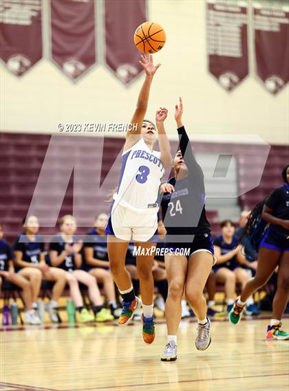 Thumbnail 3 in Thunderbird vs Prescott (Mountain Ridge Girls Basketball Invitational) photogallery.