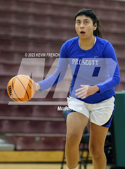 Thumbnail 2 in Thunderbird vs Prescott (Mountain Ridge Girls Basketball Invitational) photogallery.
