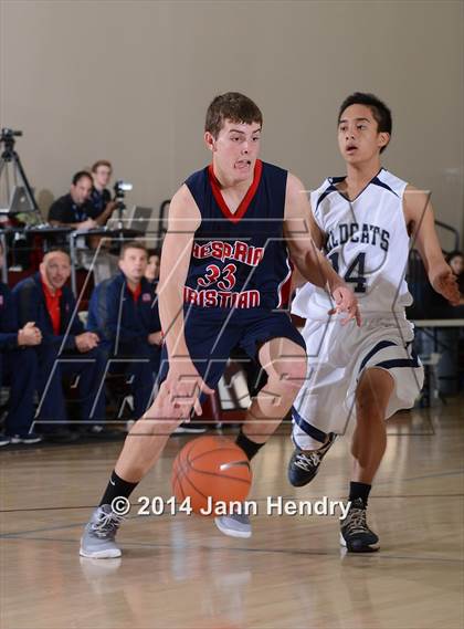 Thumbnail 3 in Villanova Prep vs. Hesperia Christian (MaxPreps Holiday Classic) photogallery.