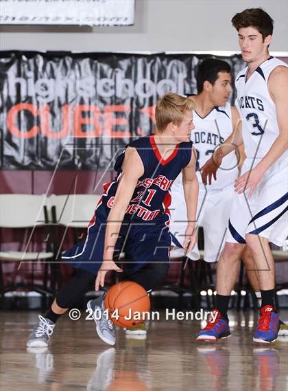 Thumbnail 1 in Villanova Prep vs. Hesperia Christian (MaxPreps Holiday Classic) photogallery.
