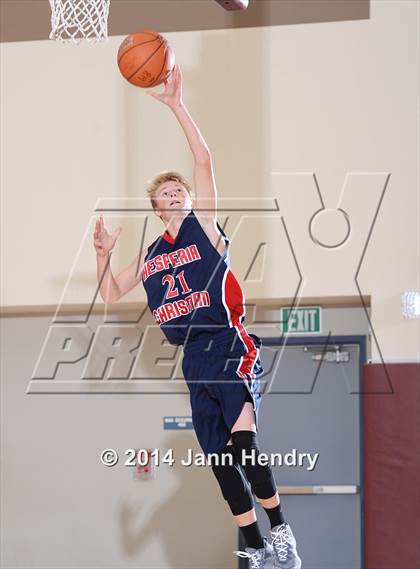 Thumbnail 3 in Villanova Prep vs. Hesperia Christian (MaxPreps Holiday Classic) photogallery.
