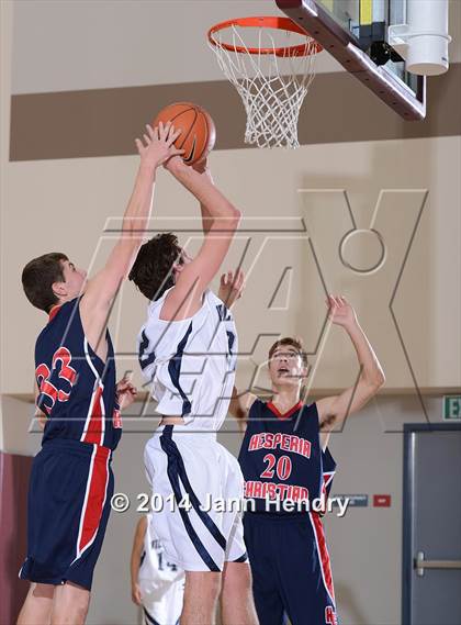 Thumbnail 3 in Villanova Prep vs. Hesperia Christian (MaxPreps Holiday Classic) photogallery.