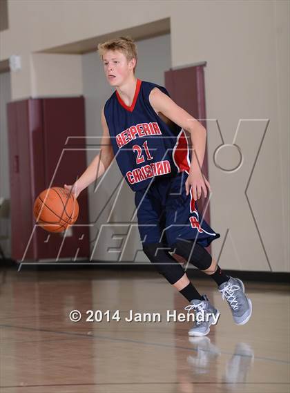 Thumbnail 2 in Villanova Prep vs. Hesperia Christian (MaxPreps Holiday Classic) photogallery.