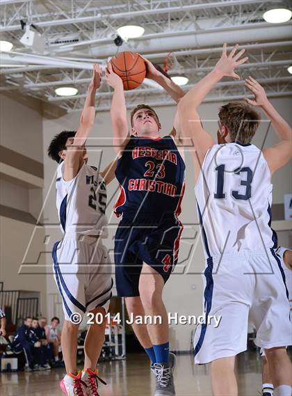 Thumbnail 3 in Villanova Prep vs. Hesperia Christian (MaxPreps Holiday Classic) photogallery.