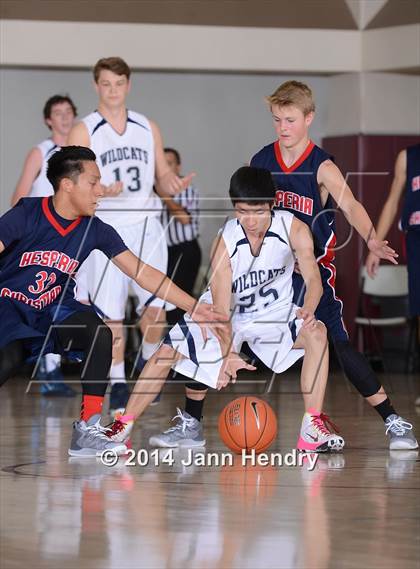 Thumbnail 3 in Villanova Prep vs. Hesperia Christian (MaxPreps Holiday Classic) photogallery.