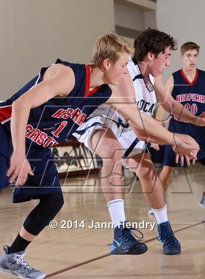 Thumbnail 1 in Villanova Prep vs. Hesperia Christian (MaxPreps Holiday Classic) photogallery.