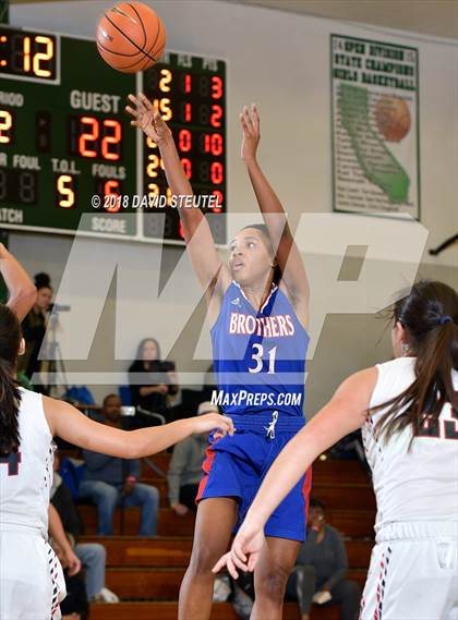 Thumbnail 2 in Christian Brothers vs. Lincoln (St. Mary's Stockton MLK Showcase) photogallery.