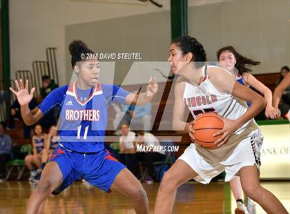 Thumbnail 1 in Christian Brothers vs. Lincoln (St. Mary's Stockton MLK Showcase) photogallery.