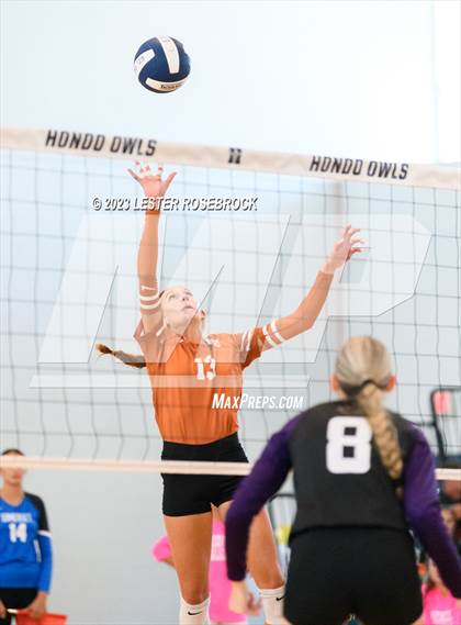 Thumbnail 3 in Navarro vs Beeville (Hondo Volleyball Tournament) photogallery.