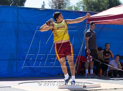 Thumbnail 2 in Orange County Track & Field Championships (Boys Varsity Shot Put) photogallery.