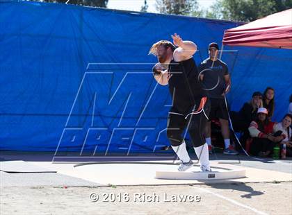 Thumbnail 3 in Orange County Track & Field Championships (Boys Varsity Shot Put) photogallery.