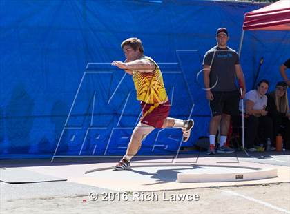 Thumbnail 2 in Orange County Track & Field Championships (Boys Varsity Shot Put) photogallery.