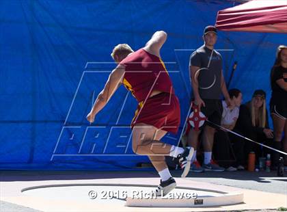 Thumbnail 2 in Orange County Track & Field Championships (Boys Varsity Shot Put) photogallery.