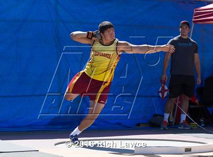 Thumbnail 3 in Orange County Track & Field Championships (Boys Varsity Shot Put) photogallery.