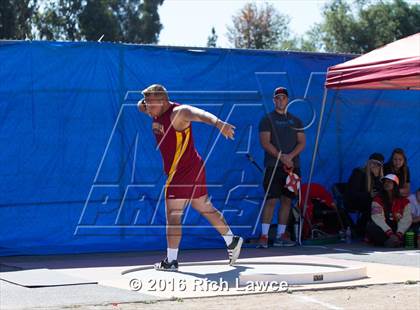 Thumbnail 2 in Orange County Track & Field Championships (Boys Varsity Shot Put) photogallery.