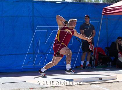 Thumbnail 1 in Orange County Track & Field Championships (Boys Varsity Shot Put) photogallery.