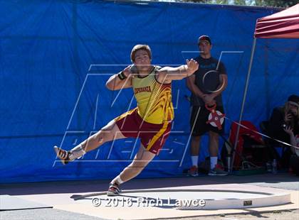 Thumbnail 2 in Orange County Track & Field Championships (Boys Varsity Shot Put) photogallery.